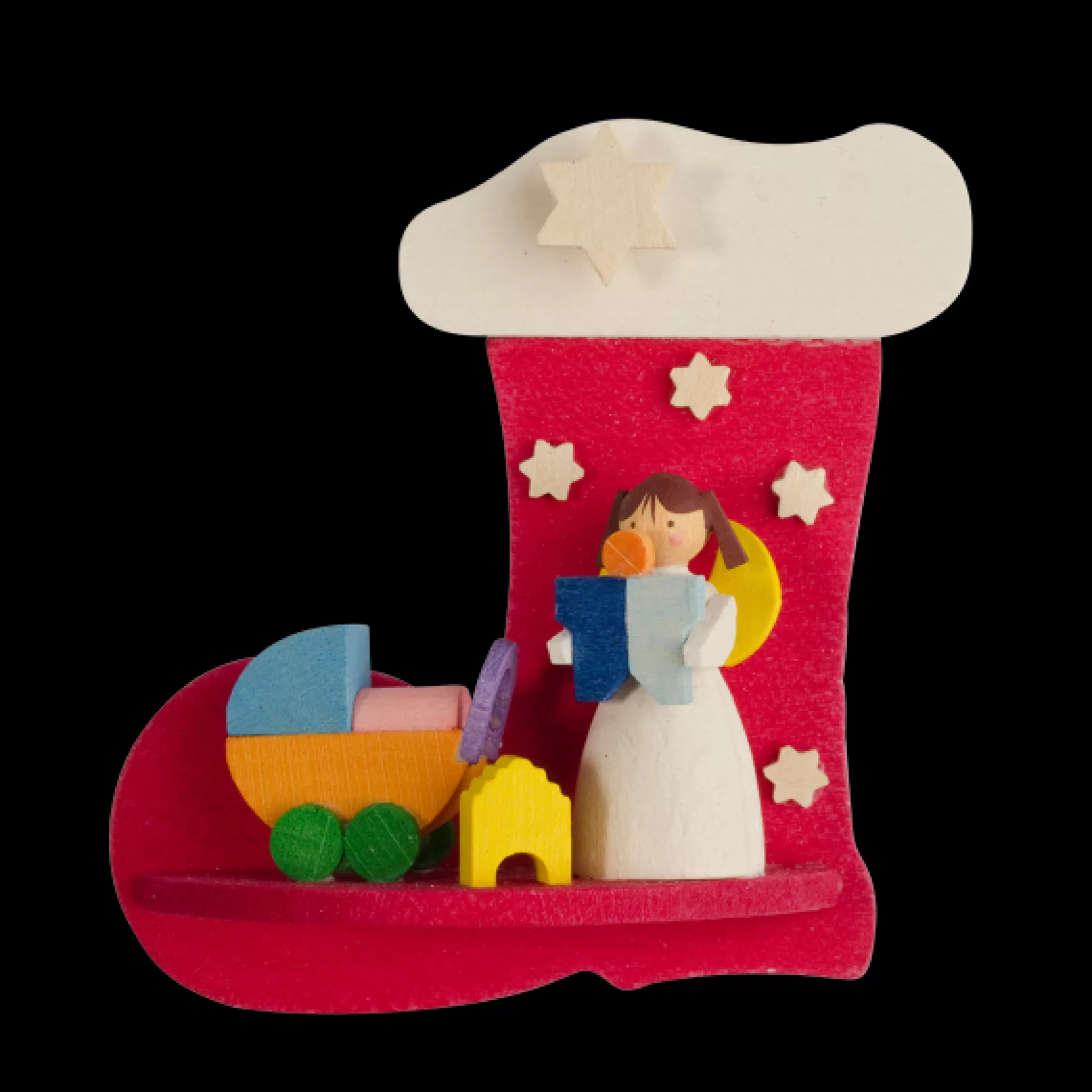 Graupner Angel In A Stocking (Baby & Pram) - Christmas Tree Decoration
