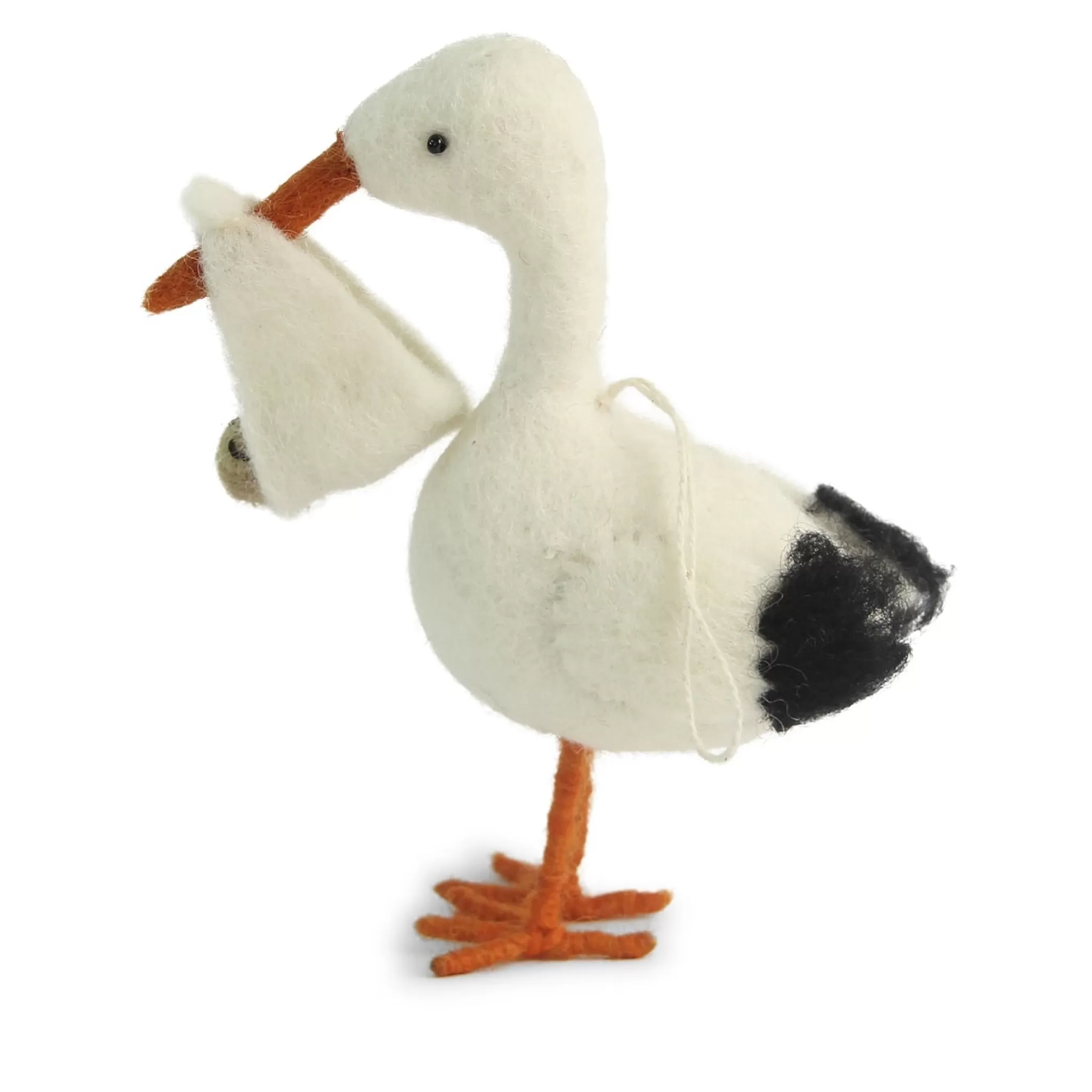 En Gry & Sif Children'S Hanging Decoration - Stork With Baby (Large)