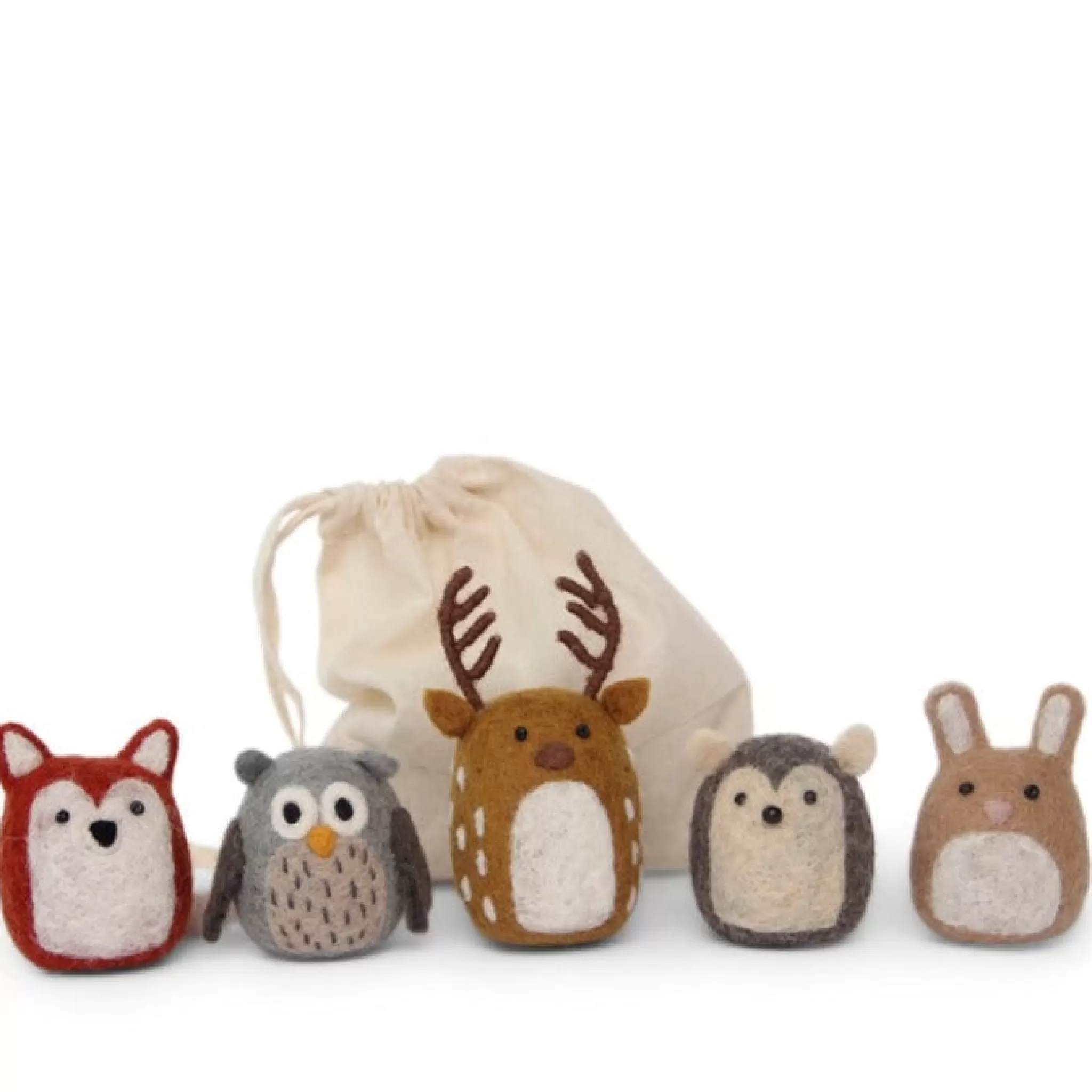En Gry & Sif Children'S Hanging Decoration Set - Forest Animals (Set Of 5)