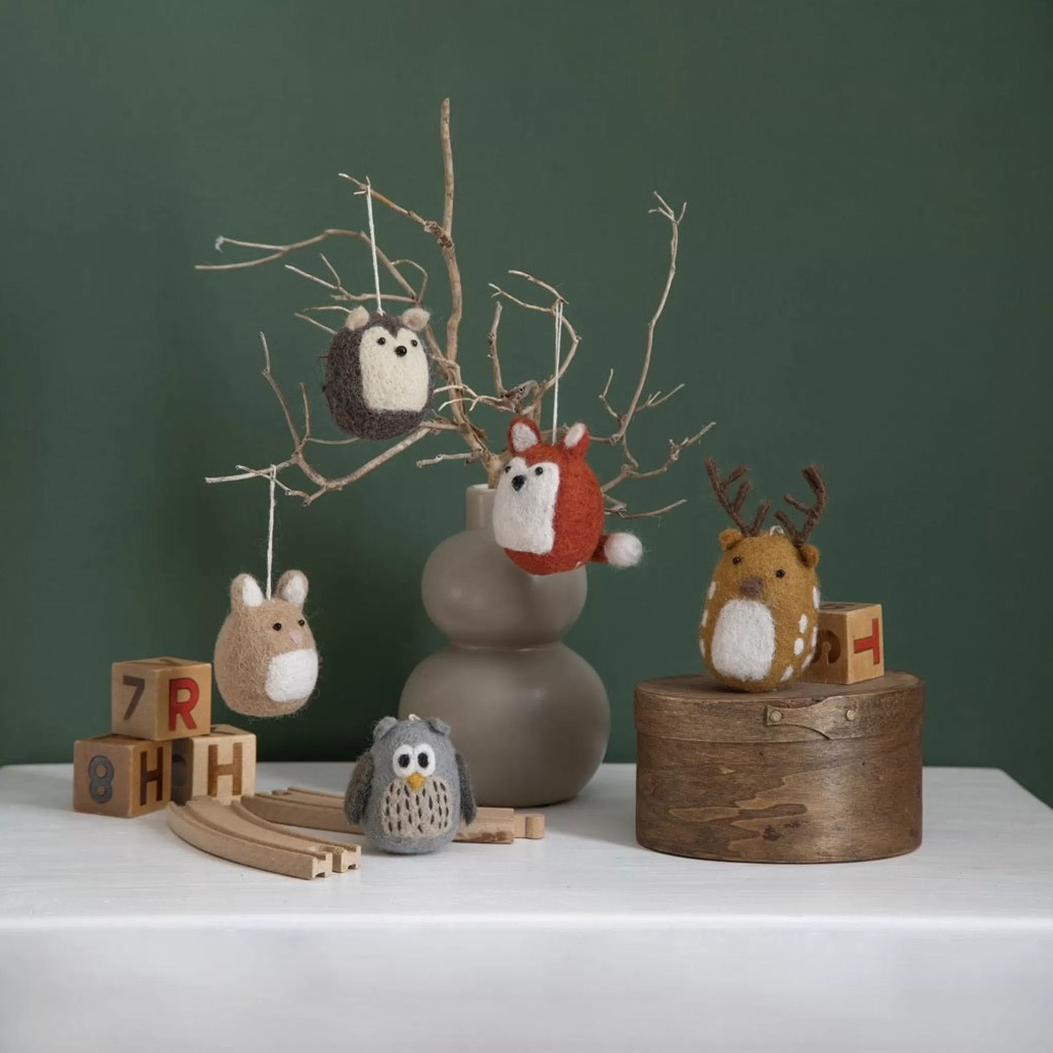 En Gry & Sif Children'S Hanging Decoration Set - Forest Animals (Set Of 5)