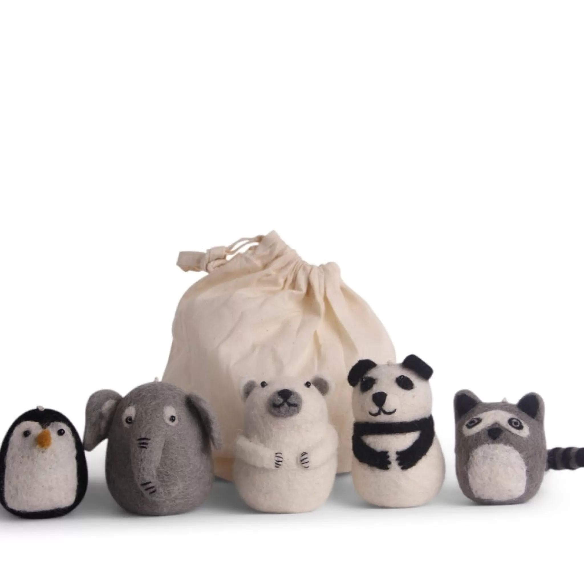 En Gry & Sif Children'S Hanging Decoration Set - Zoo Animals (Set Of 5)