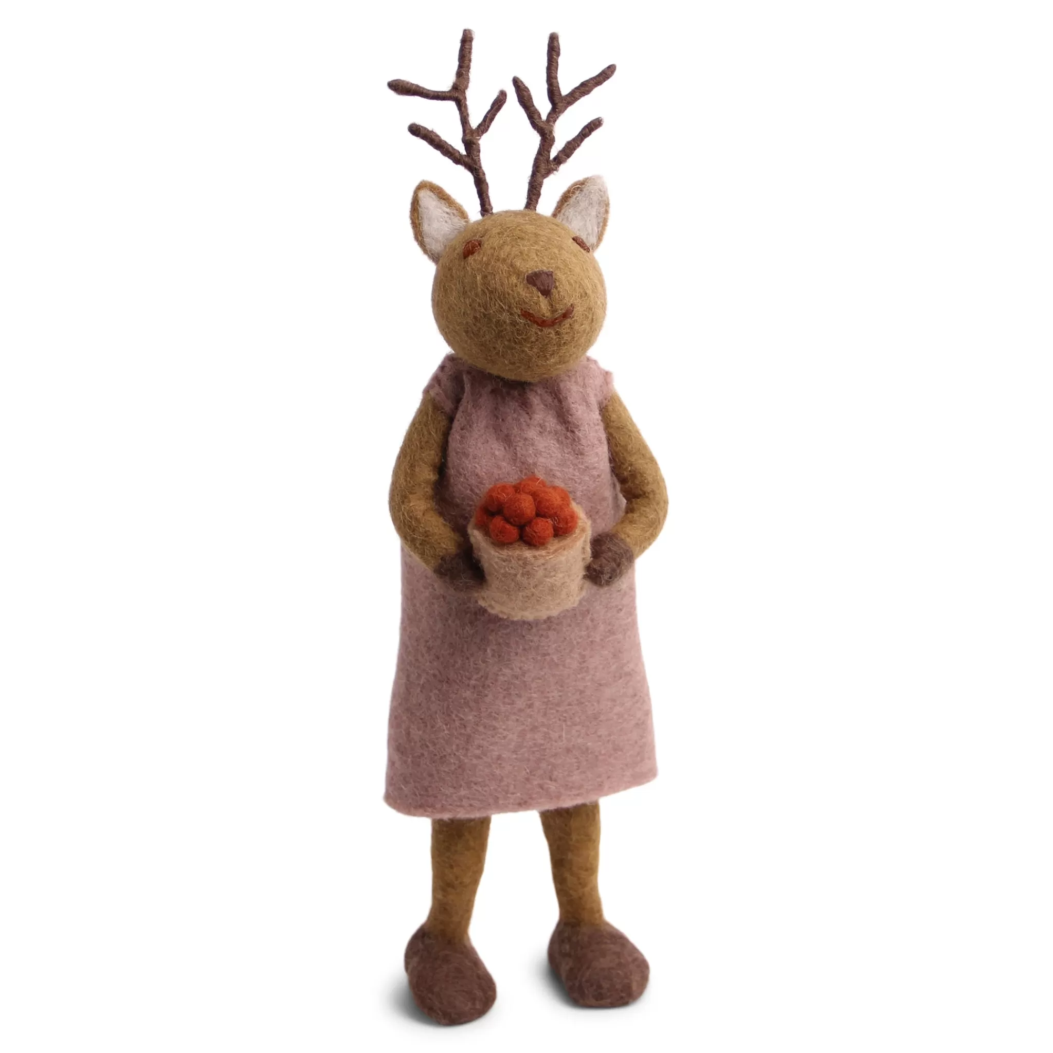 En Gry & Sif Christmas Figurine - Reindeer With Cranberry - Large Bowl (Grey)