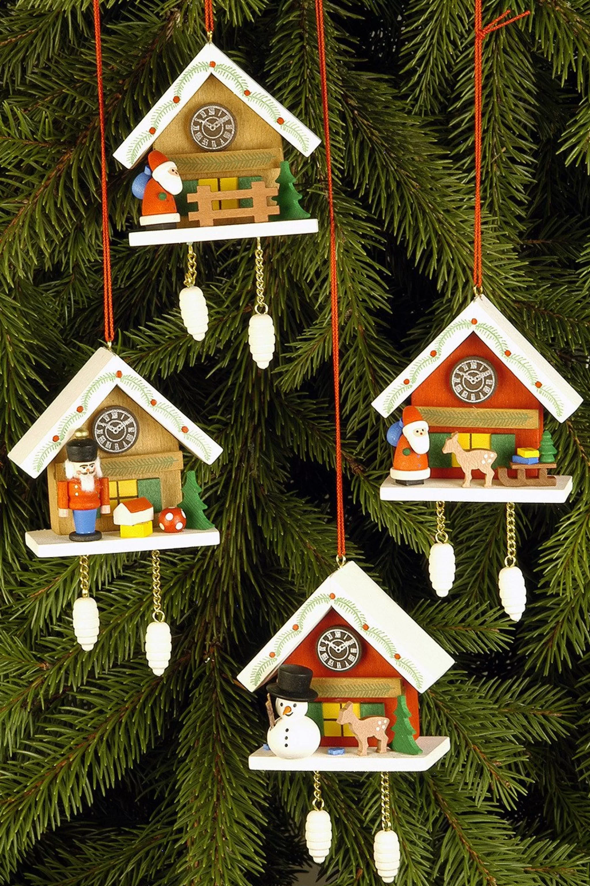 Christian Ulbricht Cuckoo Clock - Nutcracker Under Snow-Capped Roof - Christmas Tree Decoration