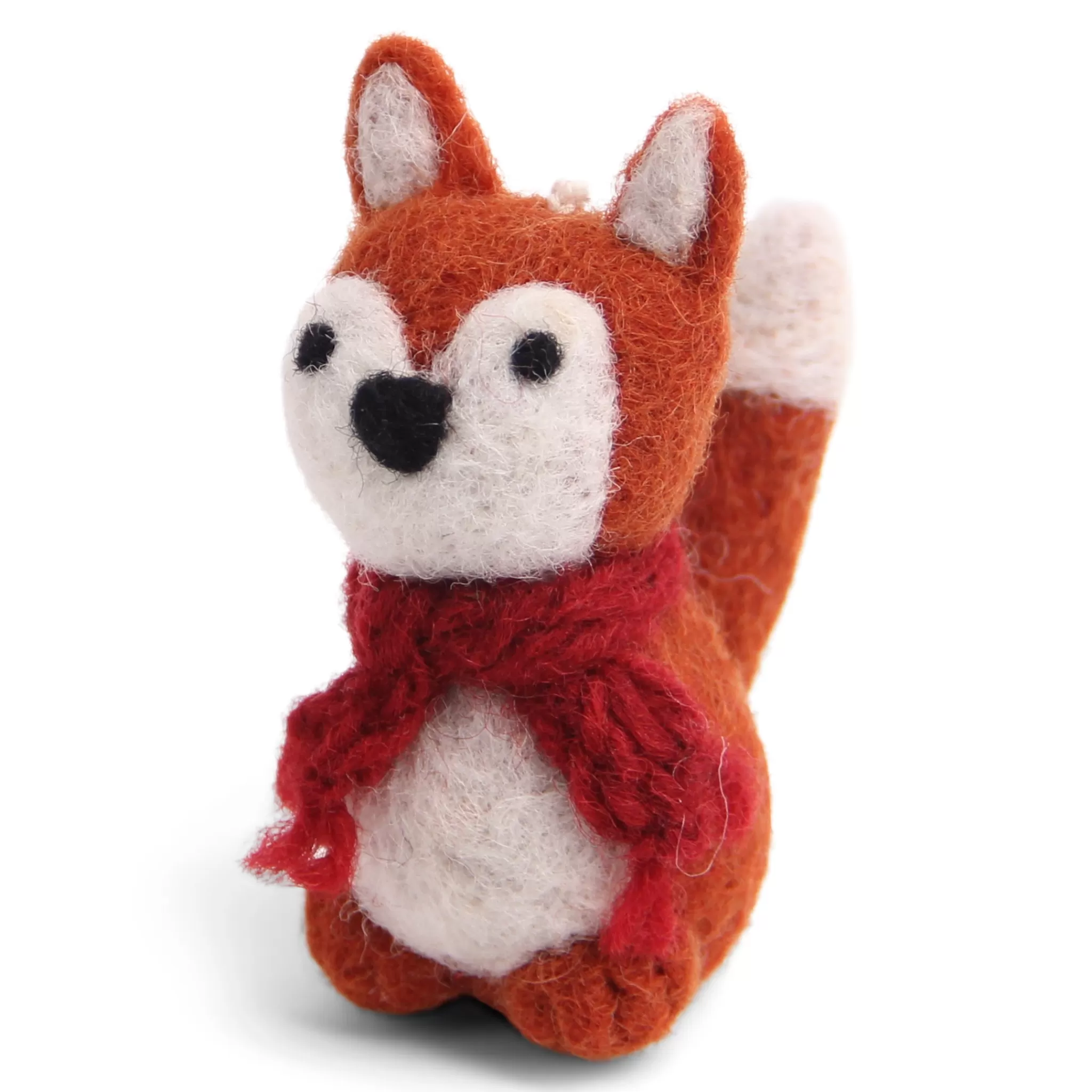 En Gry & Sif Felt Christmas Tree Decoration - Fox With Scarf