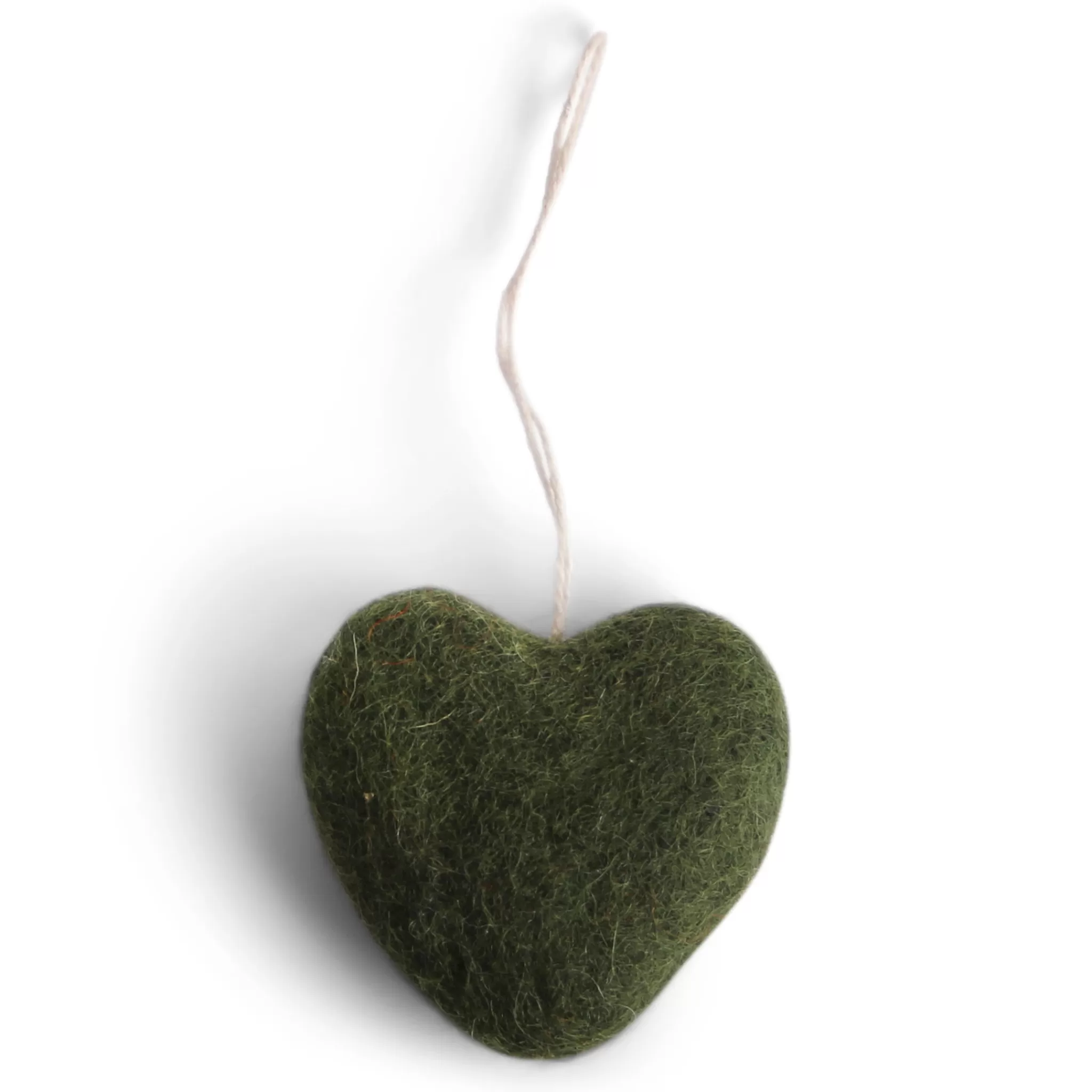 En Gry & Sif Felt Christmas Tree Decoration - Hearts (Green) - Set Of 3