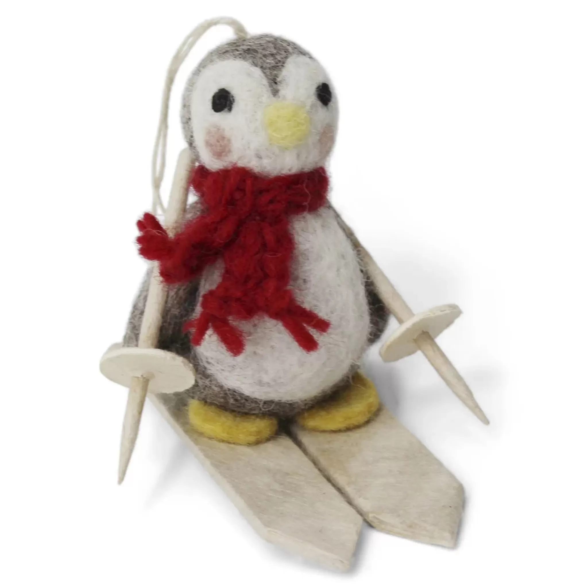 En Gry & Sif Felt Christmas Tree Decoration - Penguin On Ski'S