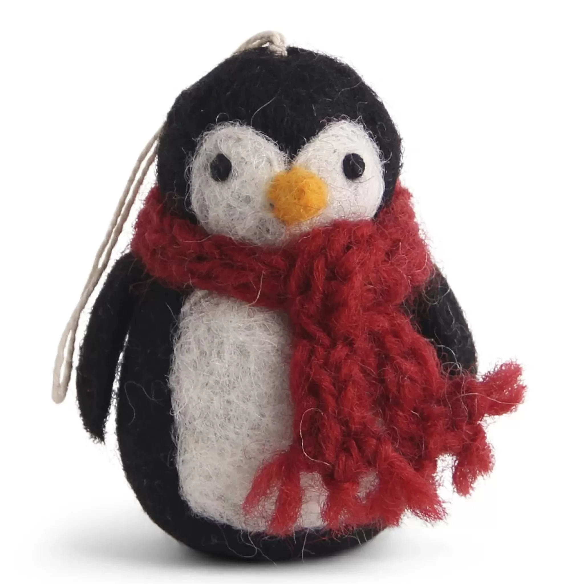 En Gry & Sif Felt Christmas Tree Decoration - Penguin With Scarf