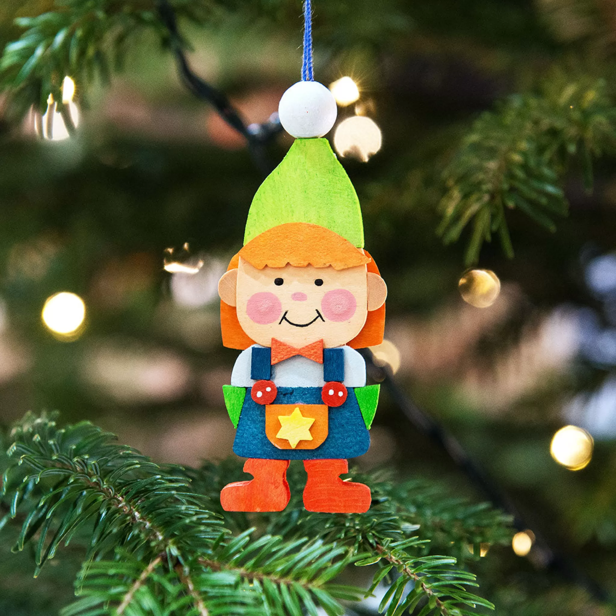 Graupner Gnome Children (Girl In Green) - Christmas Tree Decoration