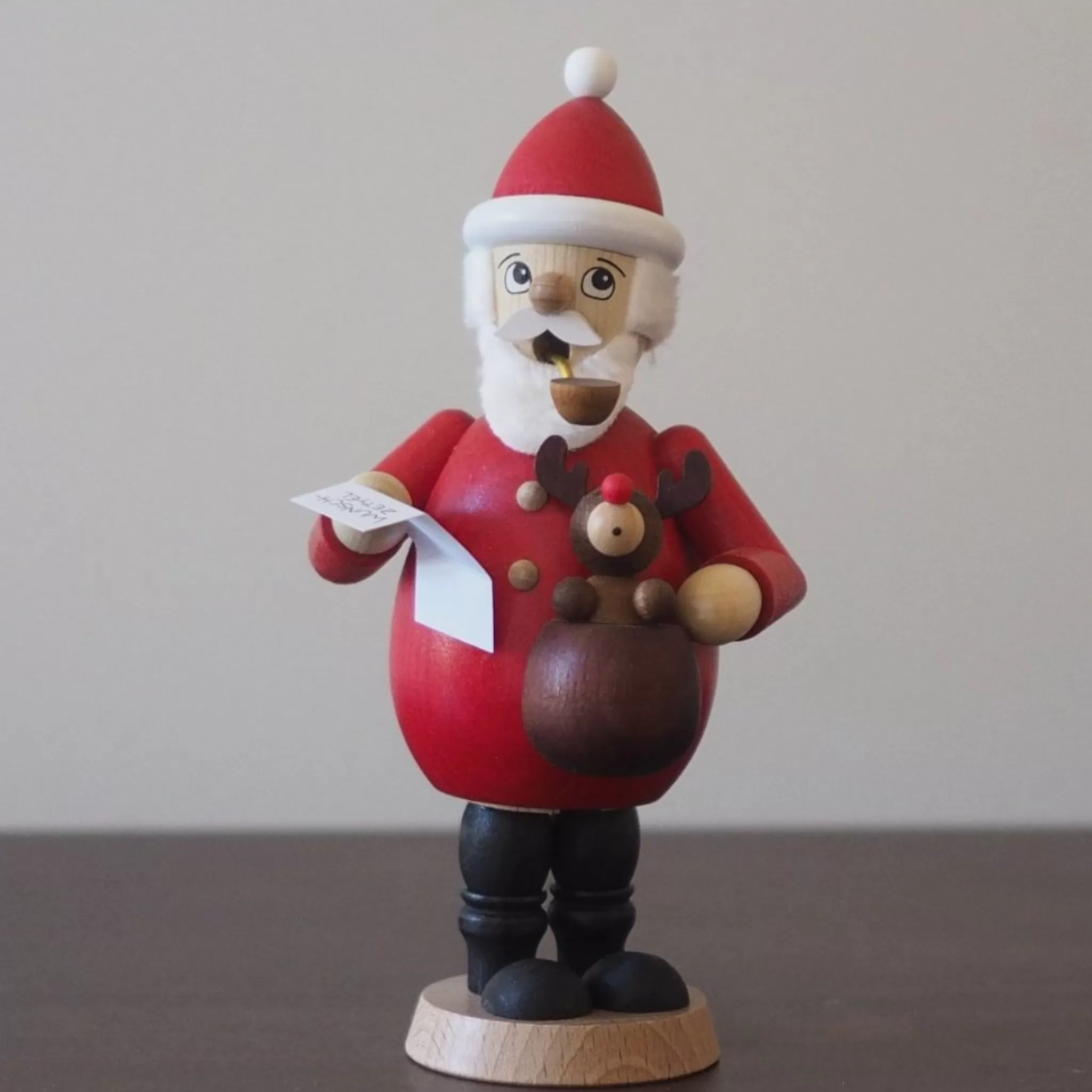 Paul Ullrich Incense Burner - Santa With Baby Rudolph And Christmas List