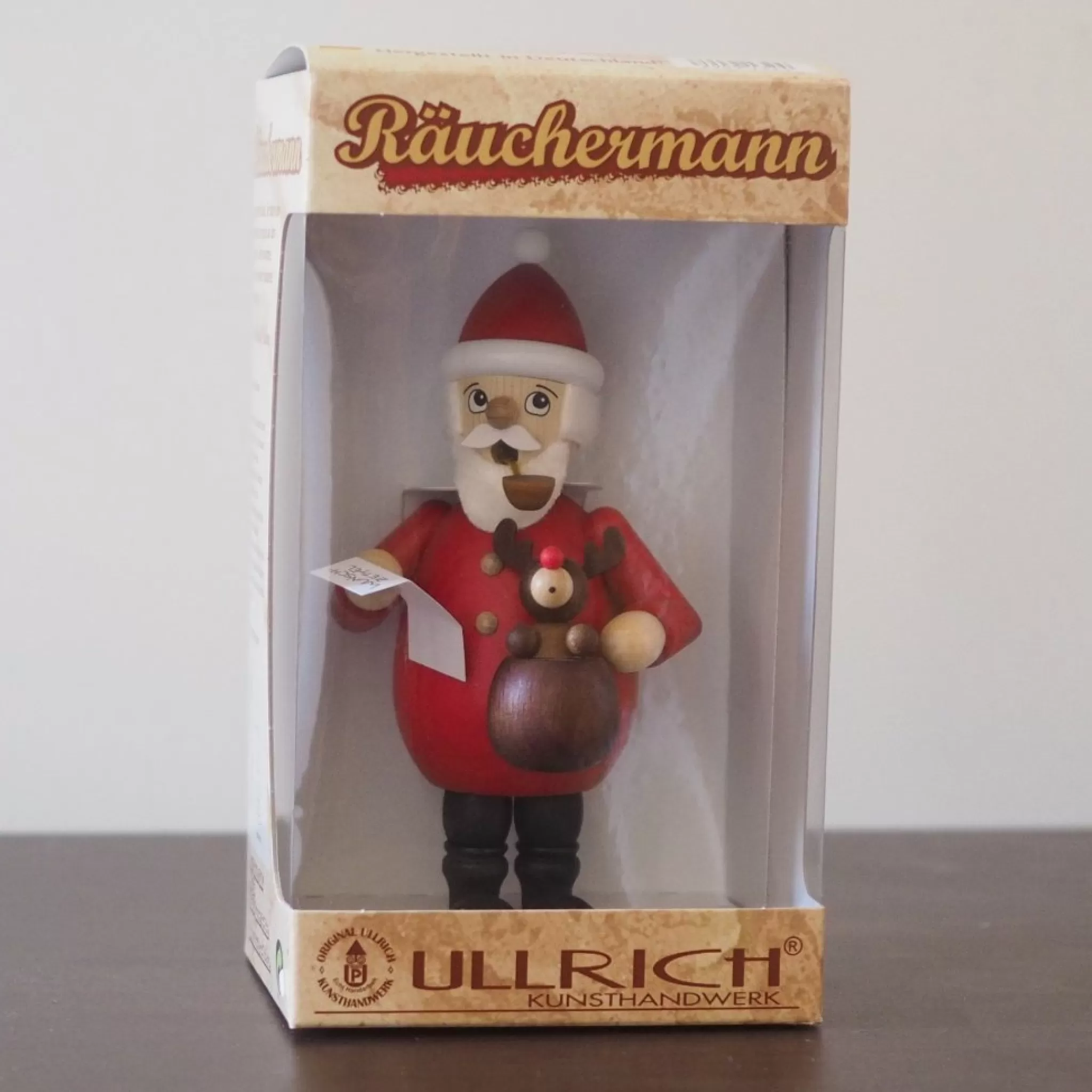 Paul Ullrich Incense Burner - Santa With Baby Rudolph And Christmas List