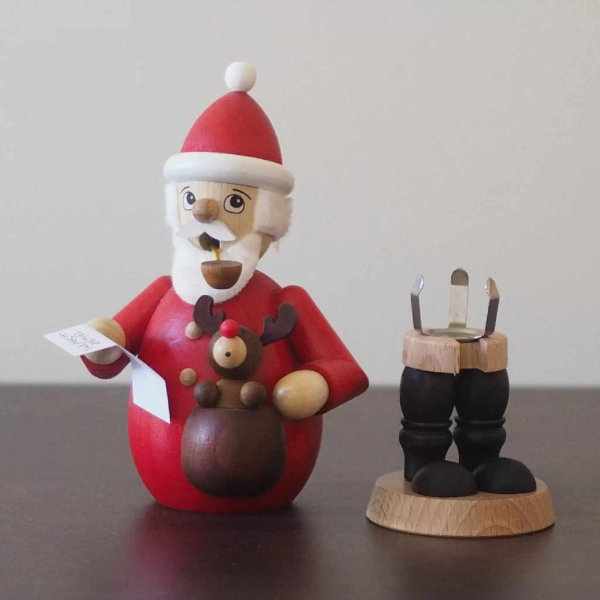 Paul Ullrich Incense Burner - Santa With Baby Rudolph And Christmas List