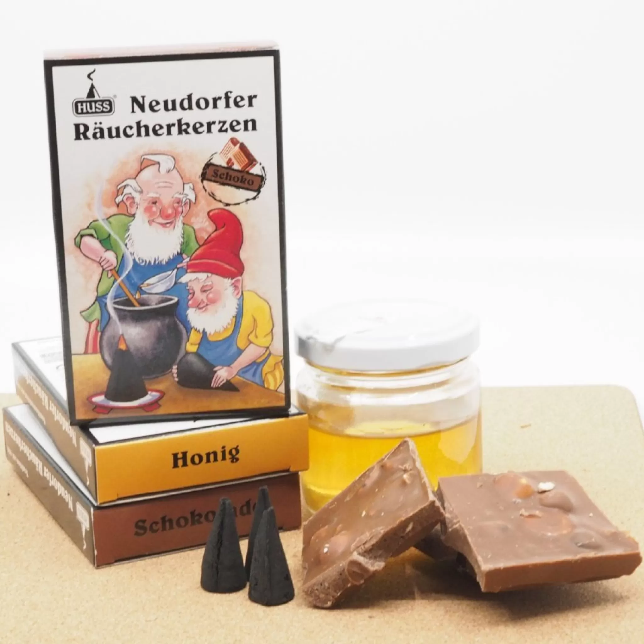 Jürgen Huss Premium Incense Cones (Regular-Sized) - 'Sweet Treats' 2-Pack - Chocolate & Honey