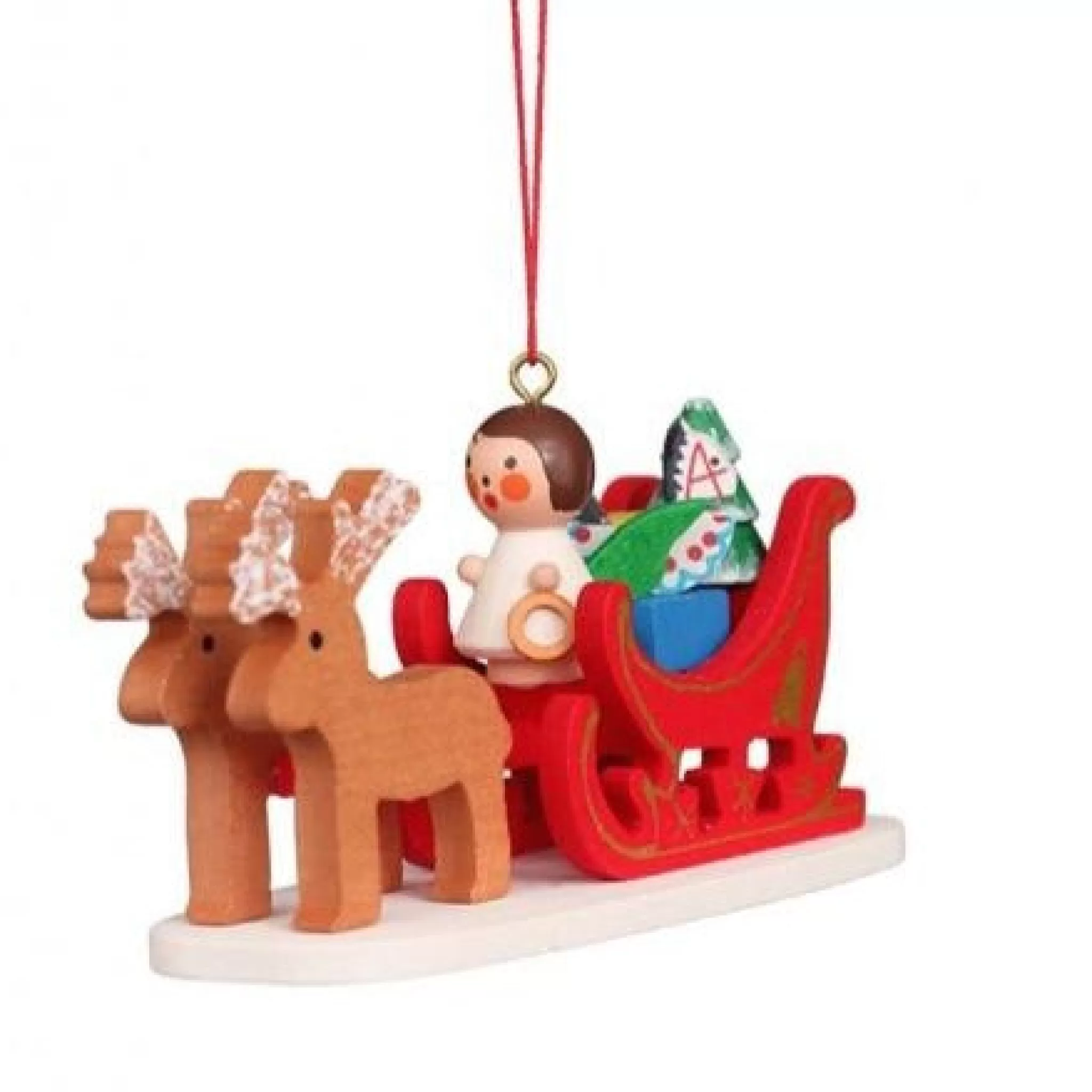 Christian Ulbricht Reindeer Sleigh With Angel - Christmas Tree Decoration