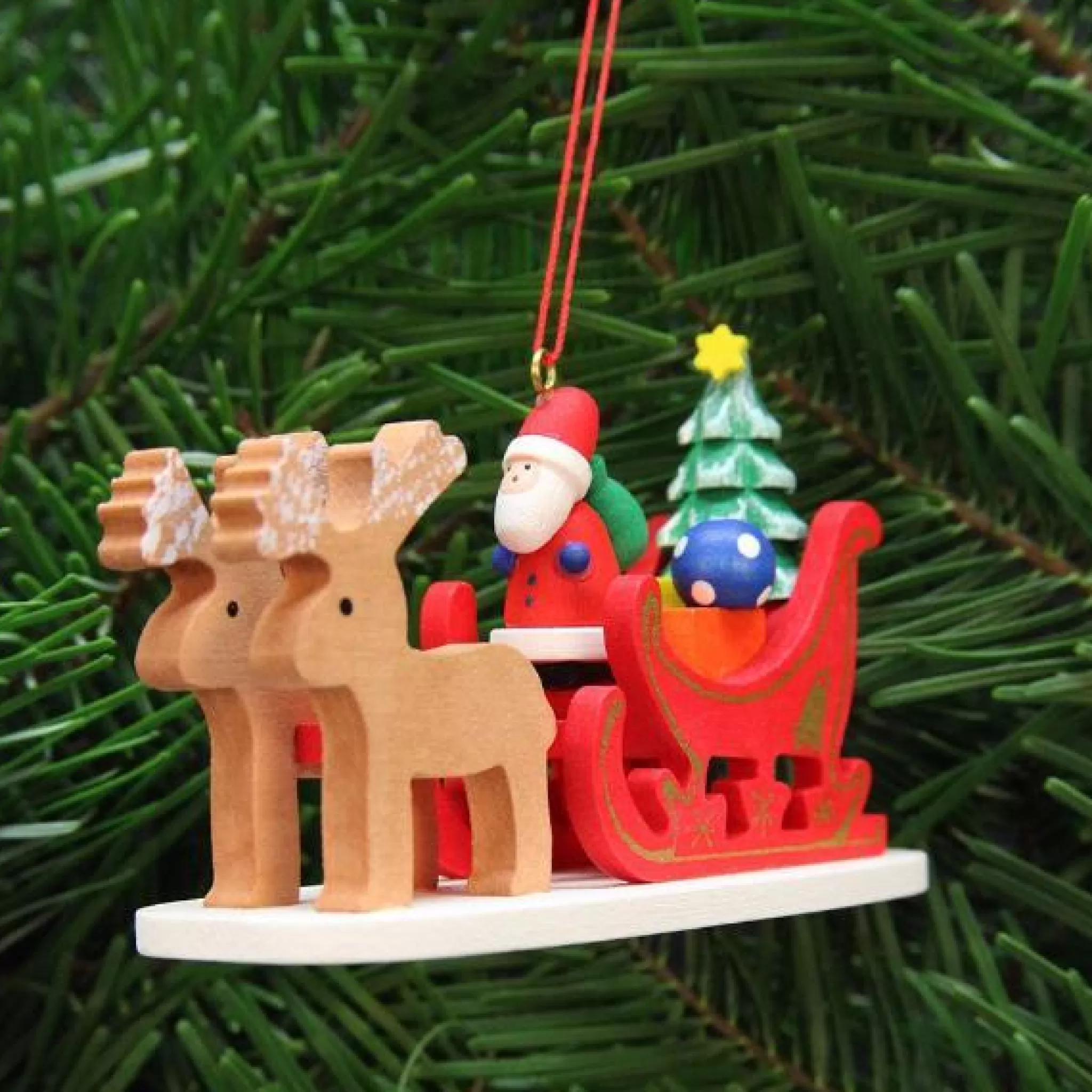 Christian Ulbricht Reindeer Sleigh With Santa - Christmas Tree Decoration